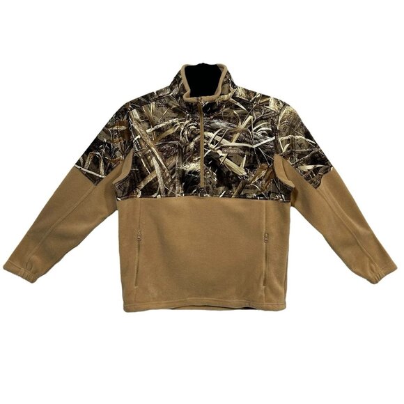 Columbia Men's PHG Fleece Pullover Sweater Size M-XXL Tan-Camo Print Mid-weight - Picture 2 of 9